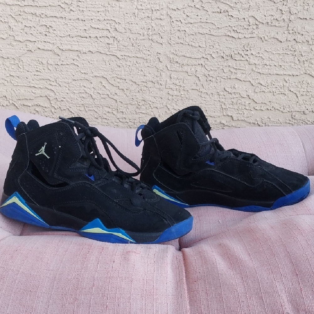Jordan Athletic Shoes Black with Blue Highlights